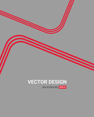 Red line art color creative letterhead design