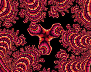 Red purple silvery fractal background, flowery texture