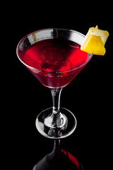 Margarita Alcoholic or non-alcoholic berry cocktail with liqueur, vodka, champagne or martini. Cool drink.