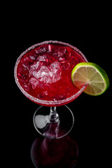 Margarita Alcoholic or non-alcoholic berry cocktail with liqueur, vodka, champagne or martini. Cool drink.