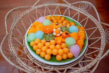 Thai Traditional Dessert, Thai sweets, or Khanom Thai