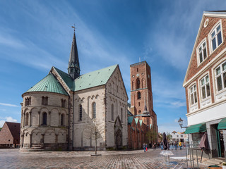 Cathedral in old medieval city Ribe, Denmark