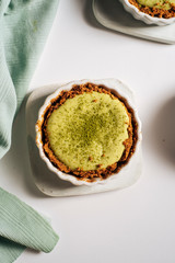 Homemade matcha cheesecake