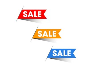 Corner Sale Out Ribbon Banner Vector, Illustration.