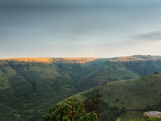 Fototapeta na wymiar Lighting effects on the plateau in South Africa