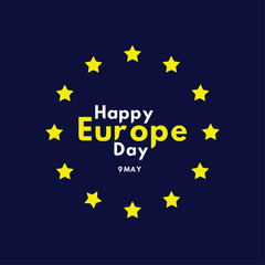 Happy Europe Day Celebrate Flag Vector Template Design Illustration
