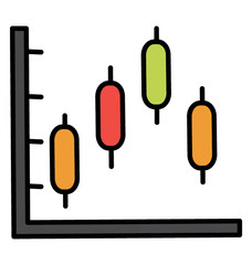 Box plot graph doodle icon