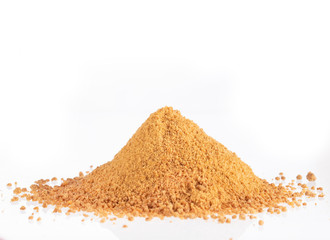 Panela or sugar cane candy - Saccharum officinarum. White background