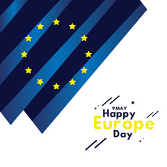 Happy Europe Day Celebrate Flag Vector Template Design Illustration