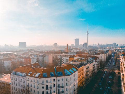 overview of berlin skyline with tv-tower in the background