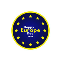Happy Europe Day Celebrate Flag Vector Template Design Illustration