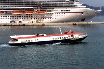 Floating vessel hydrofoil (Greece, island of Corfu)