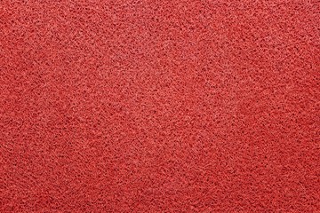 Red Shoe Rug Carpet Mat Curly Surface Texture. 