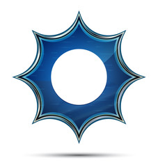 Record icon magical glassy sunburst blue button