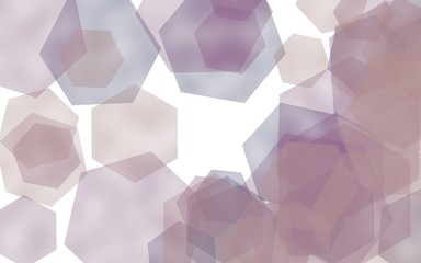 Gray translucent hexagons on white background. Gray tones. 3D illustration