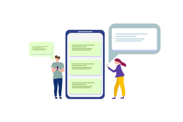 virtual relationships, online dating and social networking, people use mobile smartphone for web landing page template, banner, flyer and presentation