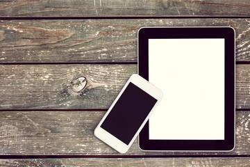 Blank mobile smart phone and digital tablet