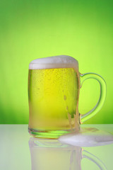 Detailed close-up shots of the beer