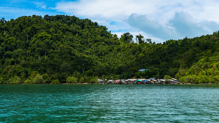 Fototapeta na wymiar Landscape of Moken Village at Ko Chang Island Ranong Province Thailand