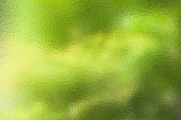 すりガラス越しの新緑