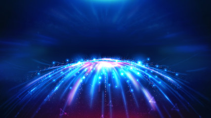 Fototapeta premium Geometric landscape and Futuristic digital blockchain fintech technology.