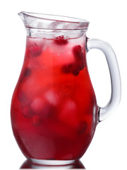 Iced cranberry drink pitcher, paths © maxsol7