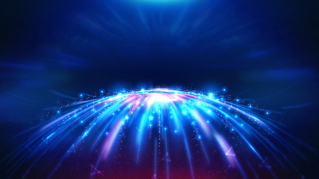 Geometric landscape and Futuristic digital blockchain fintech technology.