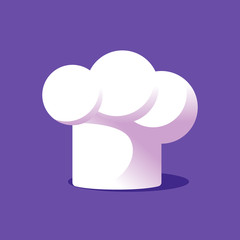 Pure white restaurant chef hat icon vector isolated.