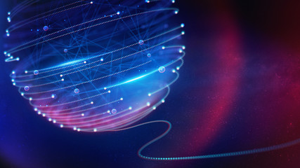 Geometric landscape and Futuristic digital blockchain fintech technology.
