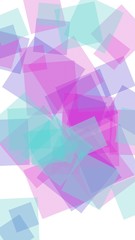 Multicolored translucent hexagons on white background. Vertical image orientation. 3D illustration