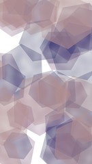 Gray translucent hexagons on white background. Vertical image orientation. 3D illustration