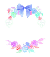 cute and lovely pastel flower wreath for wedding invitation card template