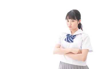 怒る女子学生