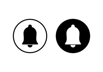 Bell Icon in trendy flat style isolated on grey background. Notification symbol for your web site design