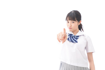 怒る女子学生