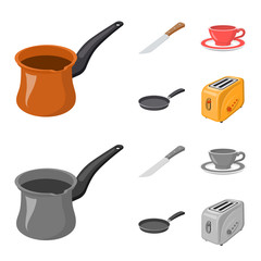 Isolated object of kitchen and cook icon. Collection of kitchen and appliance stock symbol for web.