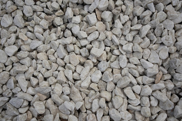 White pebbles stone texture and background