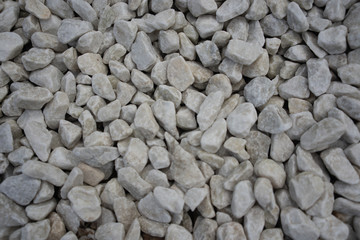 White pebbles stone texture and background