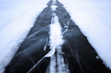 snow covered ice road