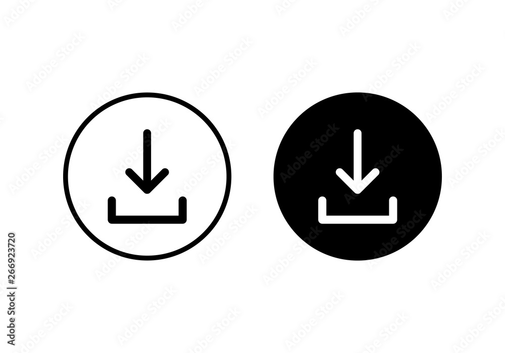 Poster download icon vector. downloading vector icon