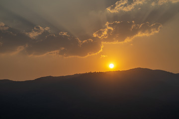 sunset in the mountains