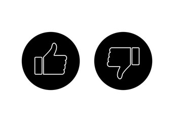 like icon vector. Thumbs up icon. social media icon. Like and dislike icon. Thumbs up and thumbs down