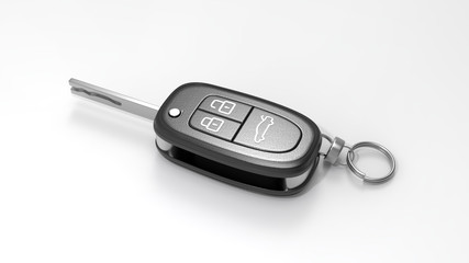 Car key. Key for car. 3D rendering.