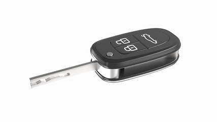 Car key. Key for car. 3D rendering.