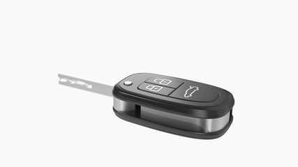 Car key. Key for car. 3D rendering.