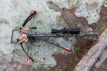 hunting crossbow with an arrow