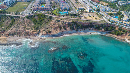 aerial view of the sea an coastal costa Blanca