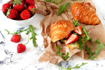 Sweet sandwich with croissant 