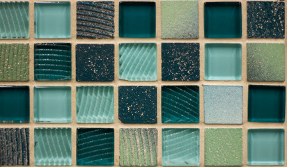 background mosaic tiles of small squares green