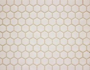 background wall mosaic in the form of honeycombs white ceramic